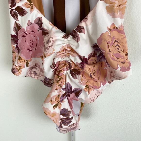 Maaji Afrodita Danish Classic One Piece Size Medium Pink White Brown Burgundy - Picture 9 of 14